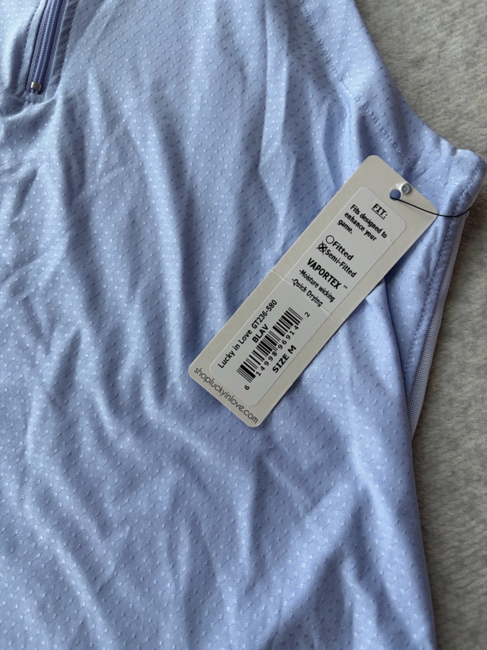 Lucky in Love Light Blue Sleeveless Polo Tank - Picture 3 of 3